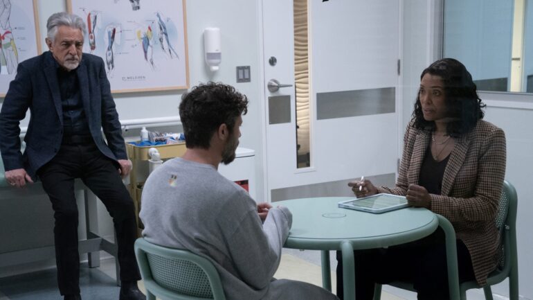 Joe Mantegna as David Rossi, Zach Gilford as Elias Voit and Aisha Tyler as Dr. Tara Lewis — 'Criminal Minds: Evolution' Season 18 Episode 3 