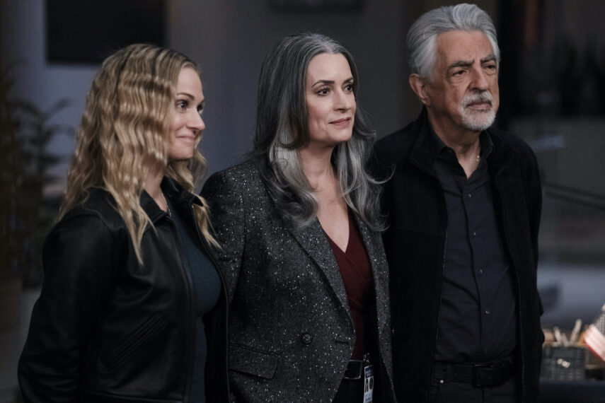 A.J. Cook as Jennifer ‘JJ’ Jareau, Paget Brewster as Emily Prentiss and Joe Mantegna as David Rossi — 'Criminal Minds: Evolution' Season 18 Finale "The Disciple"