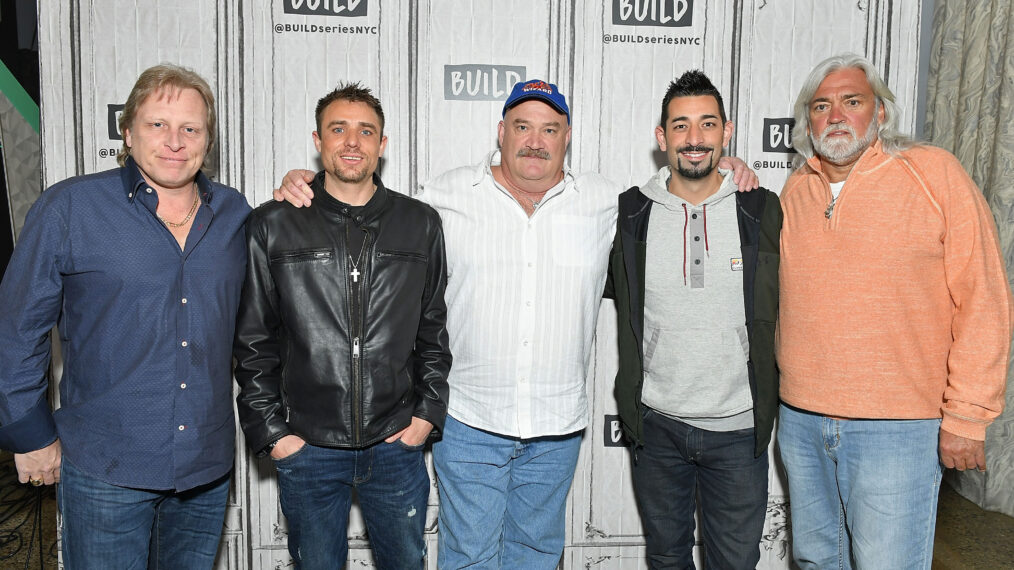 Sig Hansen, Jake Anderson, Keith Colburn, Josh Harris, and Wild Bill of 'Deadliest Catch' visit Build Studio on April 9, 2018 in New York City