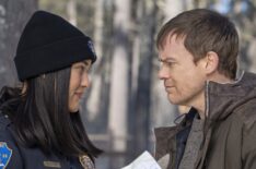 Julia Jones as Angela and Michael C. Hall as Dexter — 'Dexter: New Blood' Season 1 Episode 2