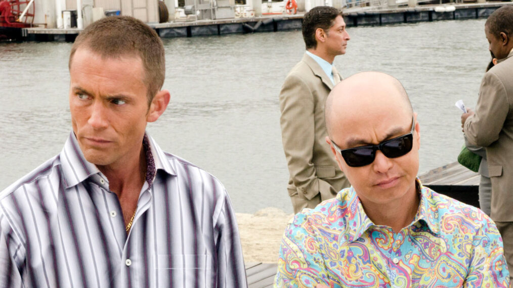 Desmond Harrington as Joey Quinn and C.S. Lee as Vince Masuka in 'Dexter'
