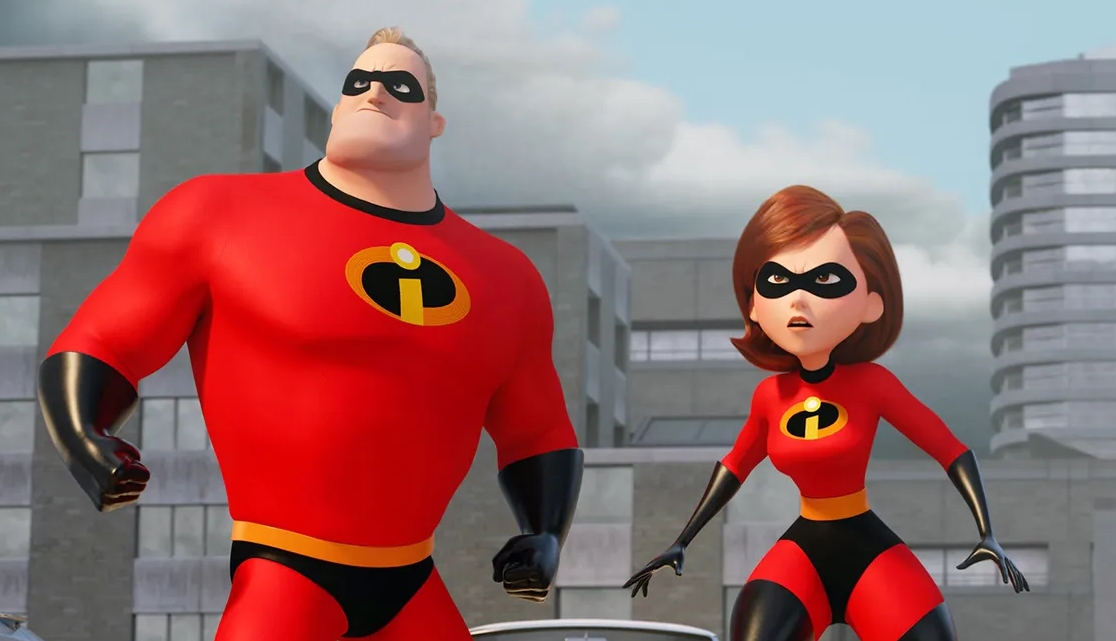 Mr. Incredible (Craig T. Nelson) and Elastigirl (Holly Hunter) in 'The Incredibles II.'