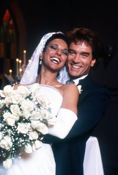 Eva LaRue, John Callahan as Maria and Edmund on 'All My Children'