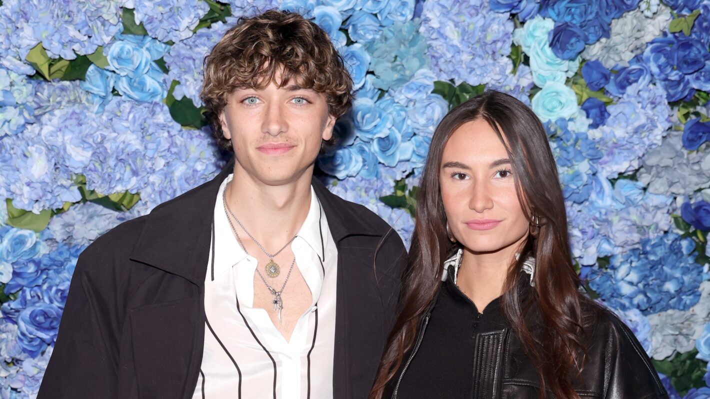 Gavin Casalegno and Cheyanne King attend the alice + olivia By Stacey Bendet Fall 2025 Presentation at the Highline Stages on February 08, 2025 in New York City.