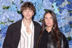 Gavin Casalegno and Cheyanne King attend the alice + olivia By Stacey Bendet Fall 2025 Presentation at the Highline Stages on February 08, 2025 in New York City.