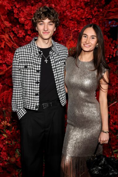 Gavin Casalegno and Cheyanne King attend the Christian Siriano Fall/Winter 2025 runway show at Chelsea Industrial on February 06, 2025 in New York City.