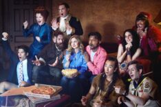 Asher Grodman, Rebecca Wisocky, Brandon Scott Jones, Devan Chandler Long, Rose McIver, Utkarsh Ambudkar, Roman Zaragoza, Sheila Carrasco, Danielle Pinnock, and Richie Moriarty for 'Ghosts' Season 5