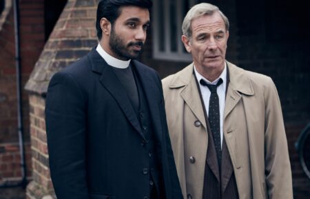 Rishi Nair as Alphy Kottaram, Robson Green as Geordie Keating in Grantchester