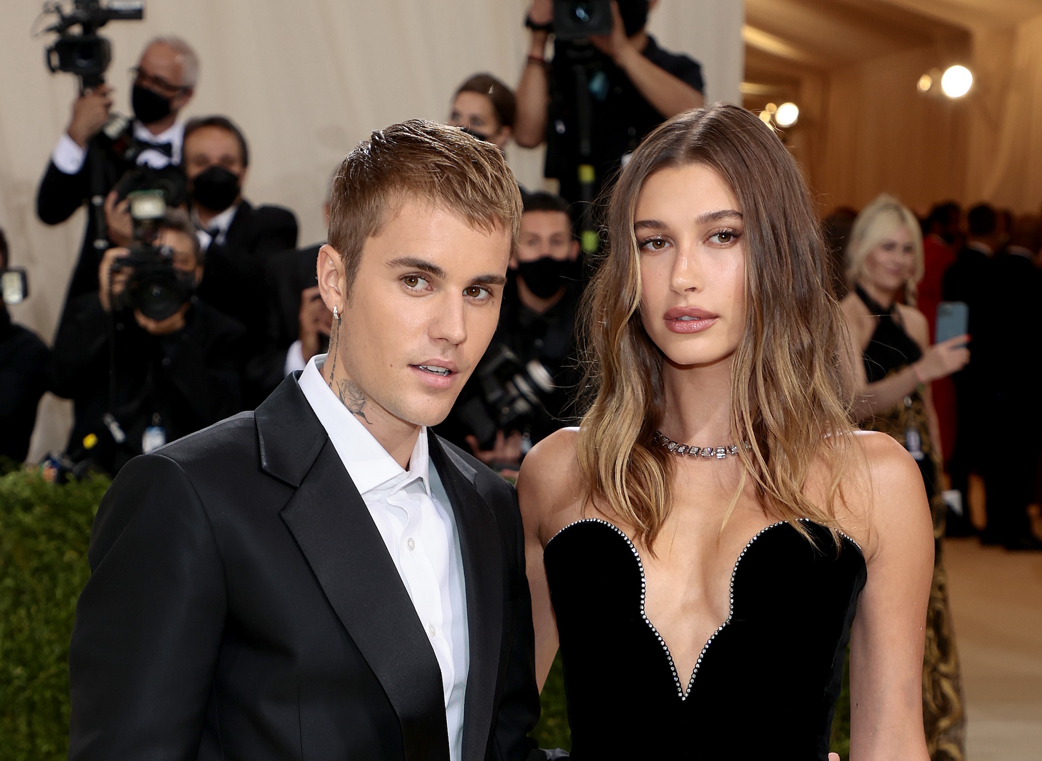 Justin Bieber and Hailey Bieber attend The 2021 Met Gala