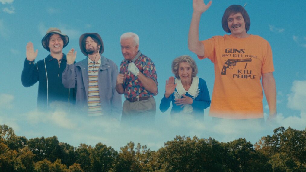 Joe Flaherty, Eminem, Bob Barker, Frances Bay, and Richard Kiel in 'Happy Gilmore 2'