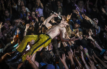 Sam Reid crowdsurfing as Lestat in 'Interview With the Vampire' Season 3