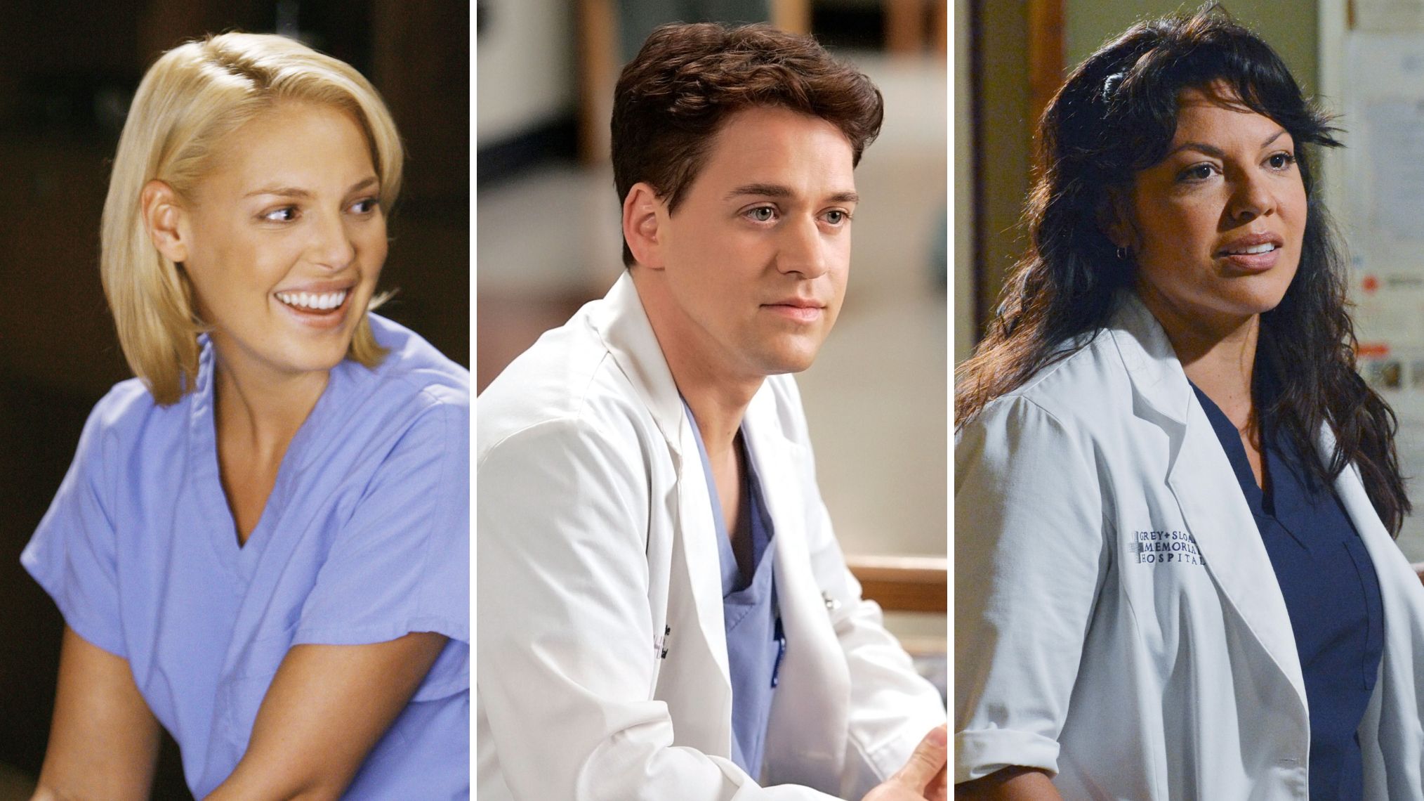 Katherine Heigl as Izzie; T.R. Knight as George; Sara Ramirez as Callie on 'Grey's Anatomy'