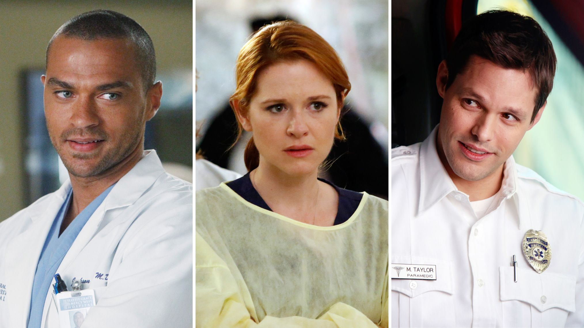 Jesse Williams as Jackson; Sarah Drew as April; Justin Bruening as Matthew on 'Grey's Anatomy'