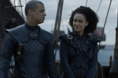 Jacob Anderson and Nathalie Emmanuel as Grey Worm and Missandei on 'Game of Thrones'