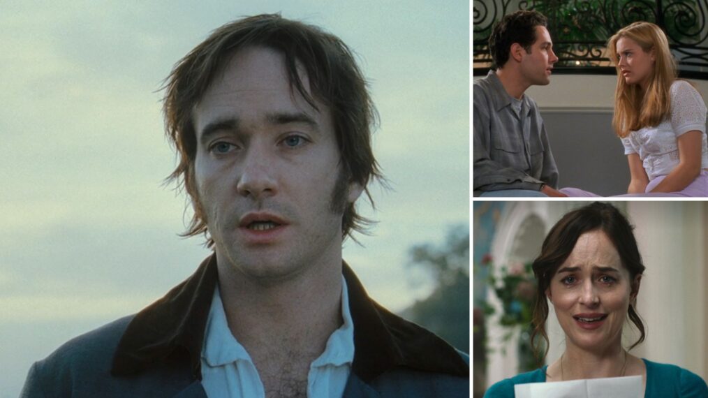 Matthew Macfadyen in 'Pride & Prejudice'; Paul Rudd and Alicia Silverstone in 'Clueless'; Dakota Johnson in 'Persuasion'