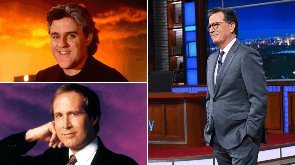 Jay Leno, Chevy Chase, Stephen Colbert