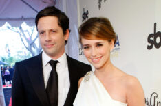 Ross McCall and Jennifer Love Hewitt arrive at 'The Envelope Please' 7th Annual Oscar viewing party