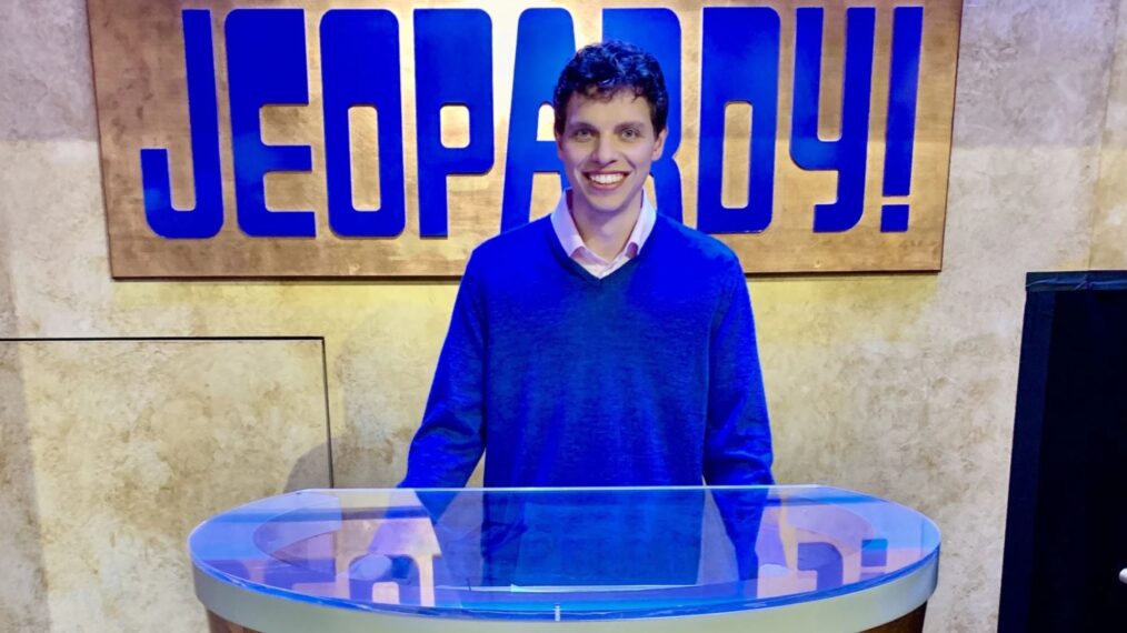 Jeopardy! contestant Klay Frappier on the set of the game show