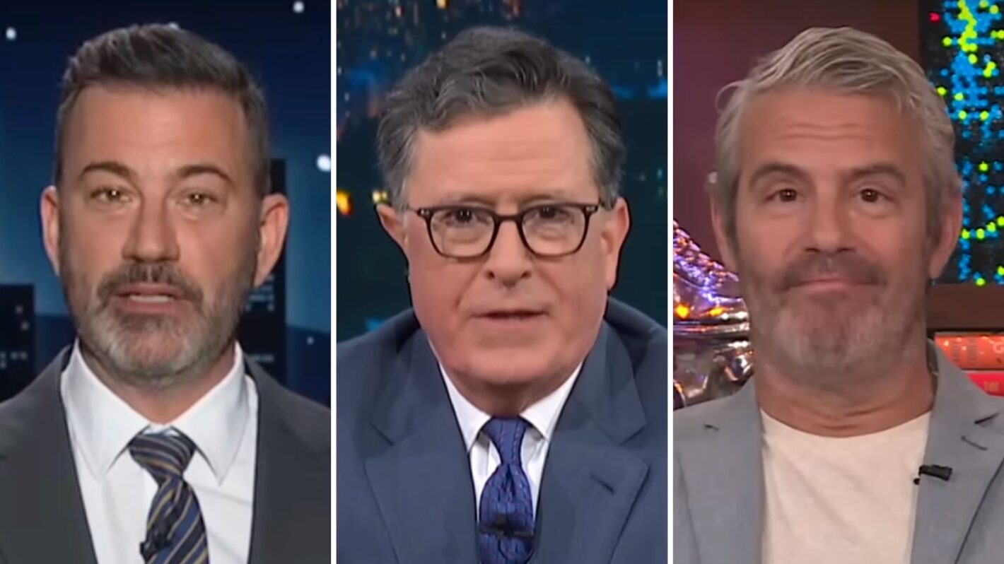 Jimmy Kimmel, Stephen Colbert, and Andy Cohen