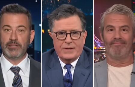 Jimmy Kimmel, Stephen Colbert, and Andy Cohen