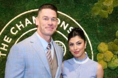 John Cena and Shay Shariatzadeh in the AELTC's Parkside Suite in No.1 Court at The Championships 2025. Held at All England Lawn Tennis and Croquet Club, Wimbledon. Day 3, on July 02, 2025 in London, England.