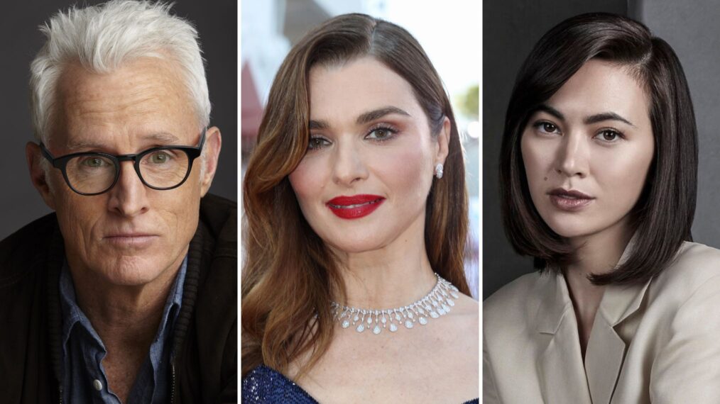 John Slattery, Rachel Weisz, and Jessica Henwick