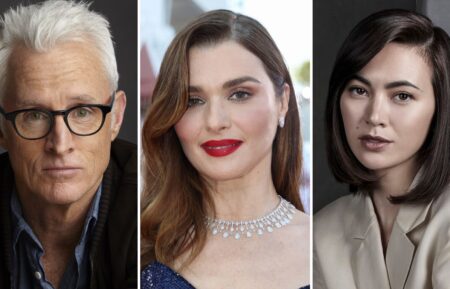 John Slattery, Rachel Weisz, and Jessica Henwick