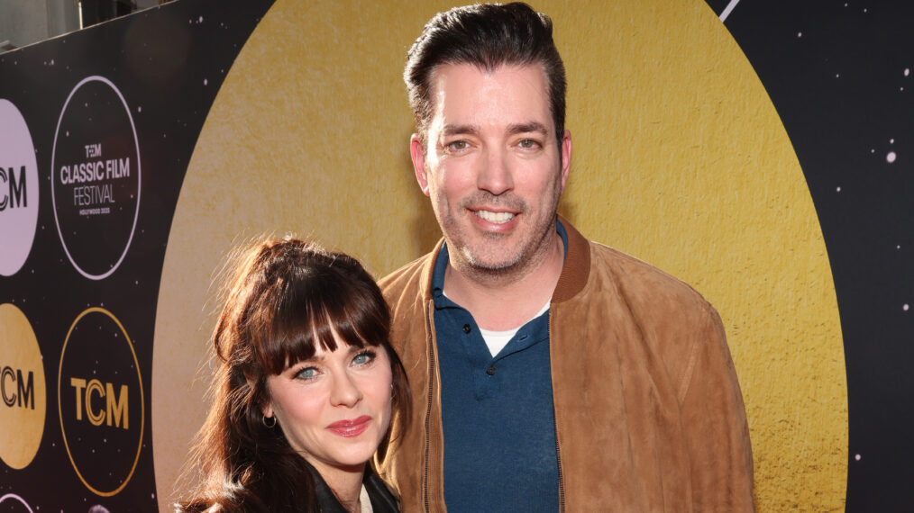 Zooey Deschanel and Jonathan Scott attend the 2025 TCM Classic Film Festival Opening Night