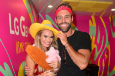 Robby Hayes and Juliette Porter attend The Neon Carnival with 'POKÉMON Detective Pikachu'