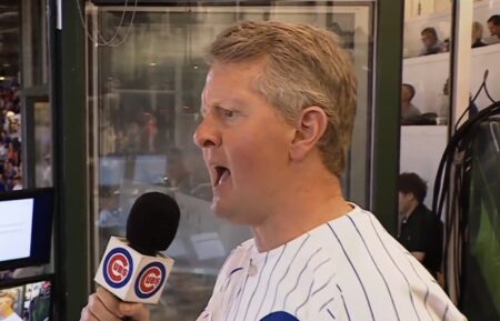Ken Jennings singing 'Take Me Out to the Ball Game' at Wrigley Field