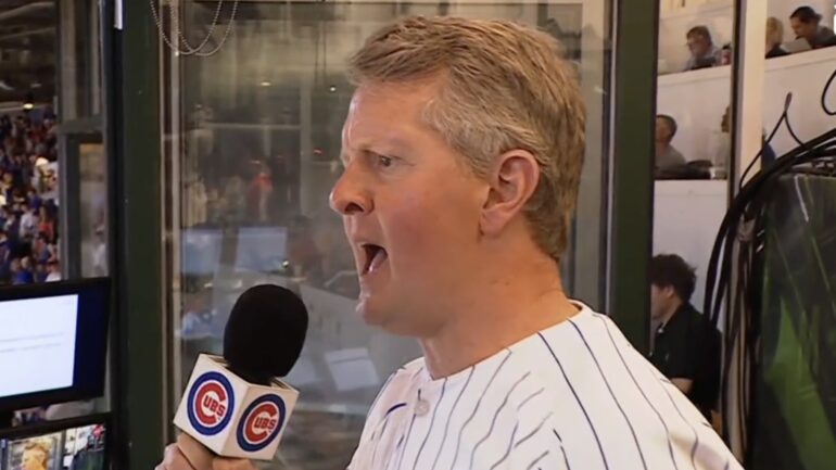 Ken Jennings singing 'Take Me Out to the Ball Game' at Wrigley Field