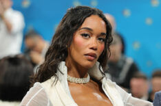 Laura Harrier attends the 2025 Met Gala Celebrating 'Superfine: Tailoring Black Style' at Metropolitan Museum of Art on May 05, 2025 in New York City.