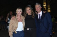 Kelli Giddish, Mariska Hargitay, Peter Scanavino filming 'Law & Order: SVU' Season 27