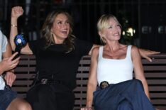 Kelli Giddish and Mariska Hargitay filming 'Law & Order: SVU' Season 27