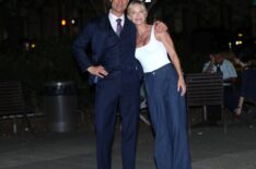 Kelli Giddish and Peter Scanavino filming 'Law & Order: SVU' Season 27