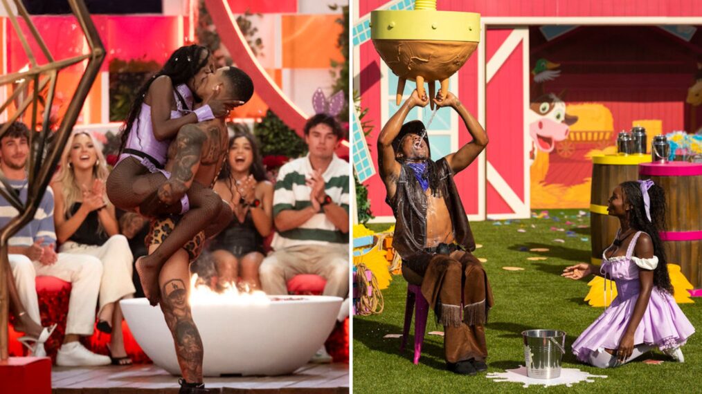 Elan Bibas, Gracyn Blackmore, Michelle “Chelley” Bissainthe, Ace Green, Cierra Ortega, Nicolas “Nic” Vansteenberghe, Iris Kendall, Thomas John “TJ” Palma, Amaya Espinal, Zak Srakaew, Austin Shepard on 'Love Island USA' Season 7; Austin Shepard, Olandria Carthen on 'Love Island USA' Season 7