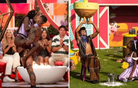 Elan Bibas, Gracyn Blackmore, Michelle “Chelley” Bissainthe, Ace Green, Cierra Ortega, Nicolas “Nic” Vansteenberghe, Iris Kendall, Thomas John “TJ” Palma, Amaya Espinal, Zak Srakaew, Austin Shepard on 'Love Island USA' Season 7; Austin Shepard, Olandria Carthen on 'Love Island USA' Season 7