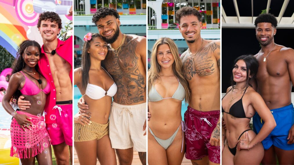 Nic Vansteenberghe and Olandria Carthen, Amaya Espinal and Bryan Arenales, Iris Kendall and Pepe Garcia, Huda Mustafa and Chris Seeley of 'Love Island USA' Season 7