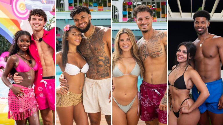 Nic Vansteenberghe and Olandria Carthen, Amaya Espinal and Bryan Arenales, Iris Kendall and Pepe Garcia, Huda Mustafa and Chris Seeley of 'Love Island USA' Season 7