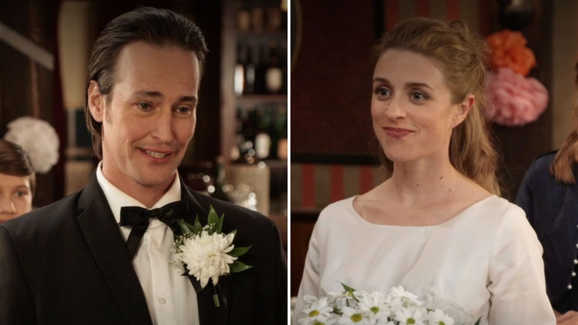 Derek Hamilton and Laura Bertram as Dewitt and Mary in 'When Calls the Heart' Season 2