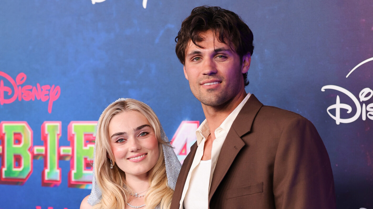 Meg Donnelly and Drake Rodger arrive at the world premiere of Disney's