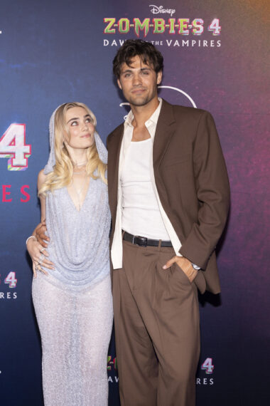 Meg Donnelly and Drake Rodger at the 'ZOMBIES 4' Premiere