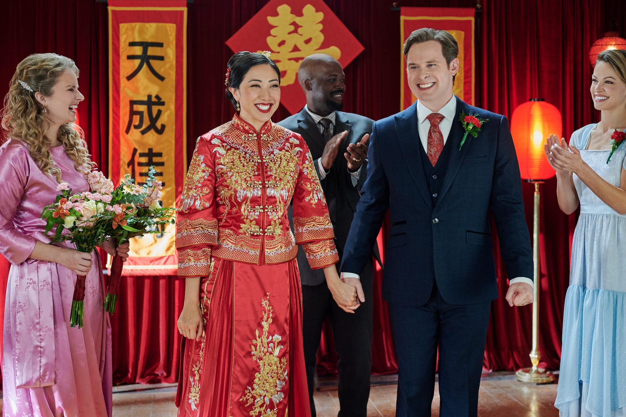 Amanda Wang and Ben Rosenbaum as Mei and Mike in 'When Calls the Heart' Season 11