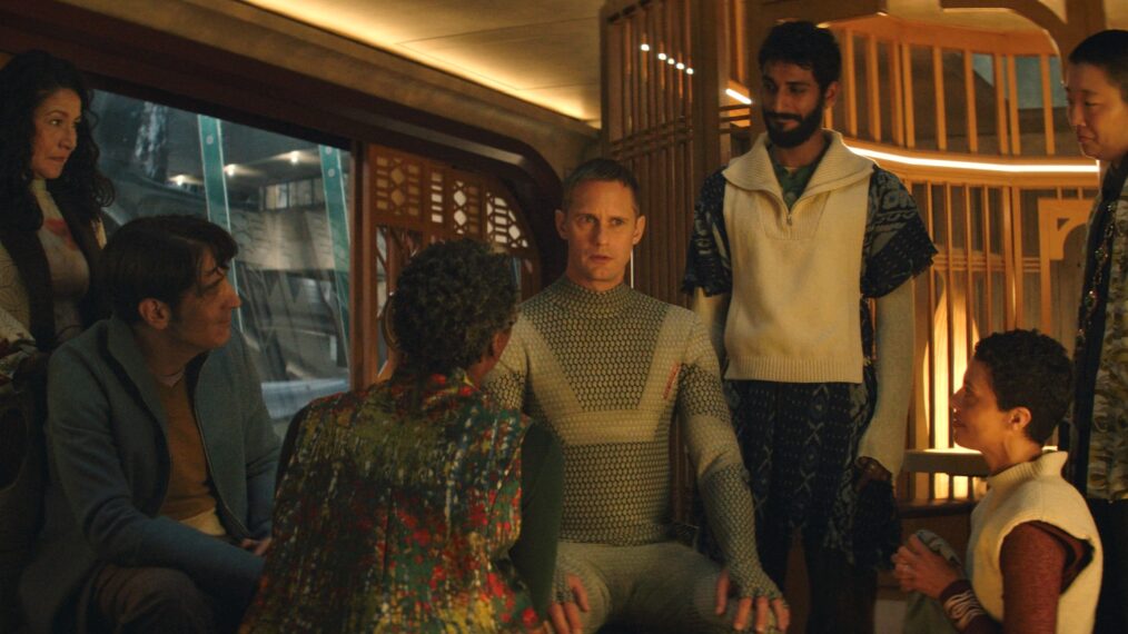 Tamara Podemski, David Dastmalchian, Noma Dumezweni, Alexander Skarsgård, Akshay Khanna and Tattiawna Jones — 'Murderbot' Season Finale