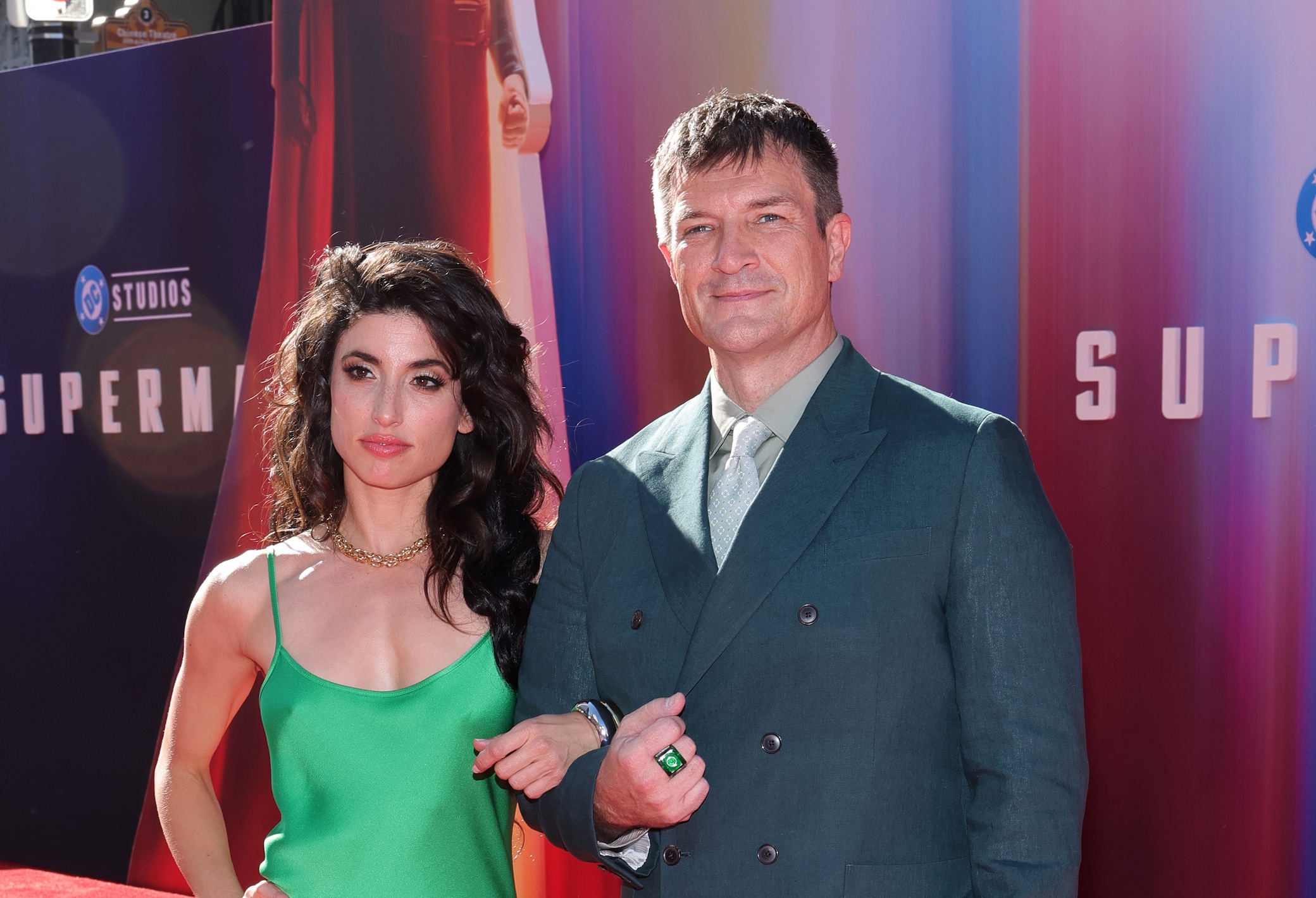Tania Raymonde and Nathan Fillion at Los Angeles Premiere Of Warner Bros. 