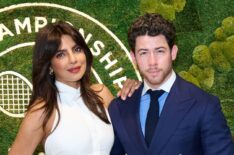 Priyanka Chopra and Nick Jonas in the AELTC's Parkside Suite in No.1 Court at The Championships 2025. Held at All England Lawn Tennis and Croquet Club, Wimbledon. Day 3, on July 02, 2025 in London, England.