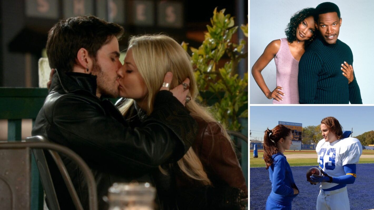 Colin O'Donoghue and Jennifer Morrison as Hook and Emma on 'Once Upon a Time'; Garcelle Beauvais, Jamie Foxx on 'The Jamie Foxx Show'; Minka Kelly, Taylor Kitsch as Lyla and Riggins in 'Friday Night Lights' Season 3
