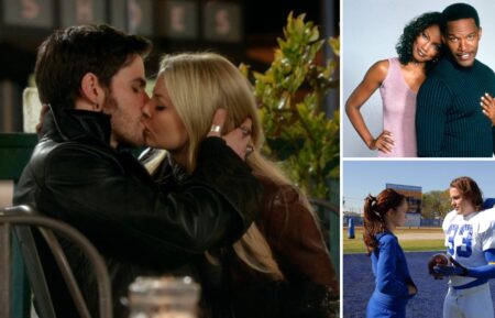 Colin O'Donoghue and Jennifer Morrison as Hook and Emma on 'Once Upon a Time'; Garcelle Beauvais, Jamie Foxx on 'The Jamie Foxx Show'; Minka Kelly, Taylor Kitsch as Lyla and Riggins in 'Friday Night Lights' Season 3