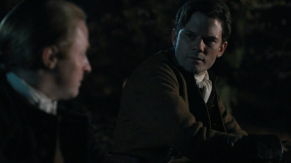 Conor MacNeill and Jeremy Irvine in 'Outlander: Blood of My Blood'