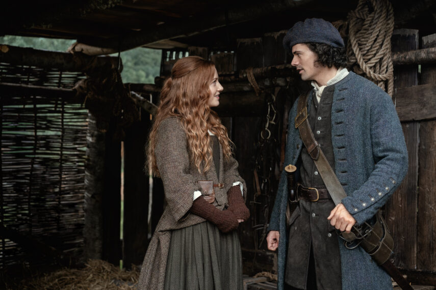 Harriet Slater and Jamie Roy in 'Outlander: Blood of My Blood' Season 1